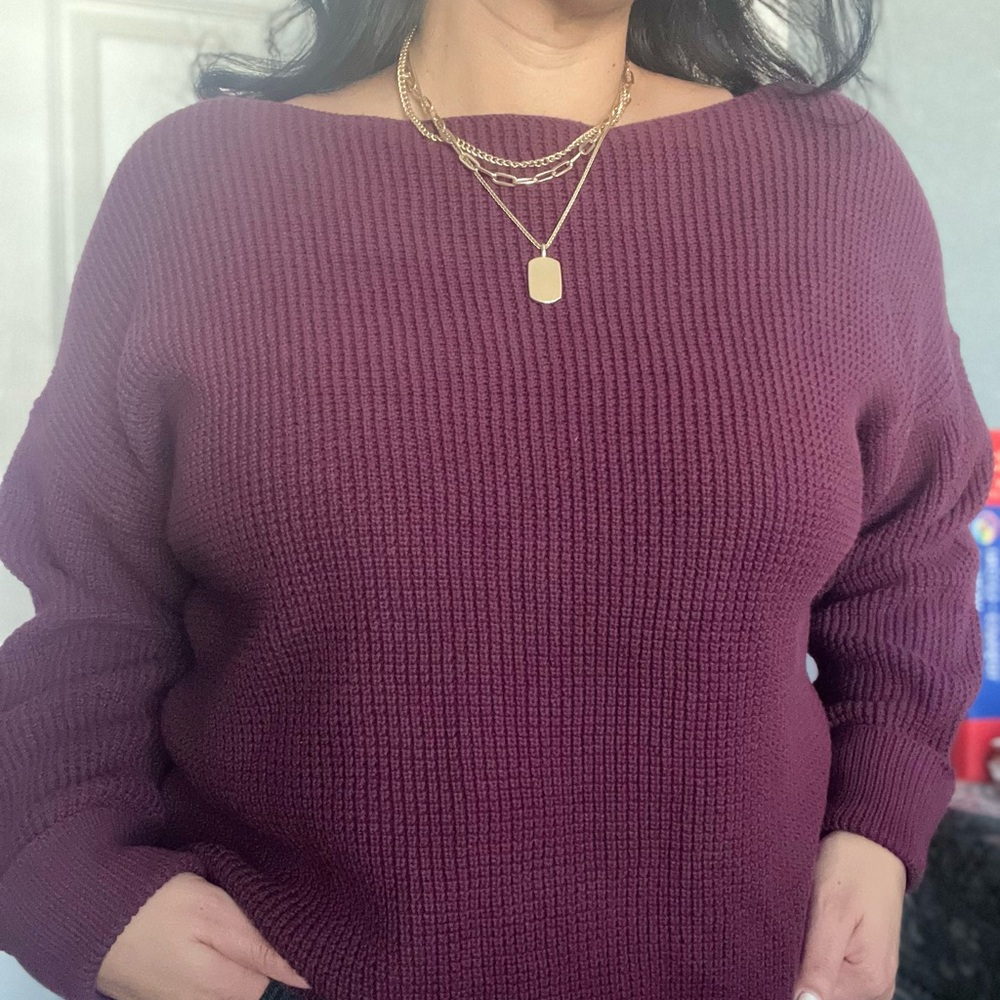 Boat Neck Quilted sweater